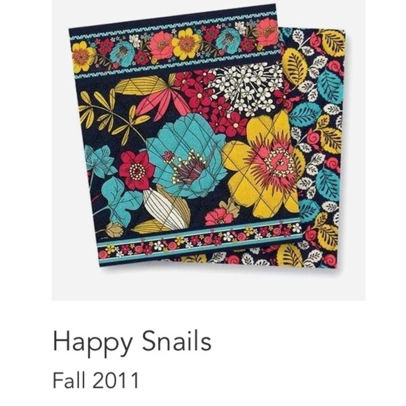 VERA BRADLEY Happy Snail 2011 Quick Draw Crossbody Cinch Bucket Bag Blue Orange - Picture 13 of 13